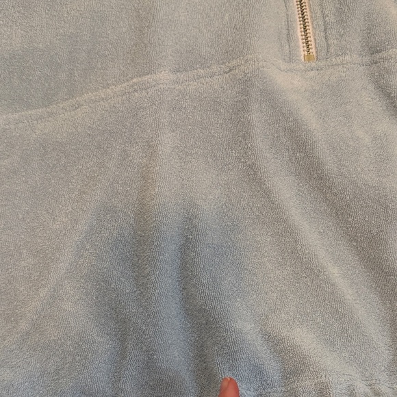 Gil Rodriguez Women's Light Blue Half-Zip Terry Cloth Sweatshirt - Picture 3 of 6